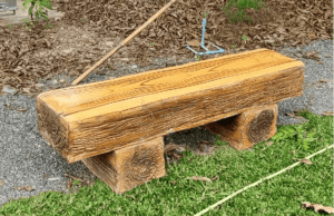 ม้านั่งปูนแบบขอนไม้