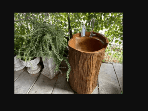 อ่างล้างมือในสวน งานปูนปั้น